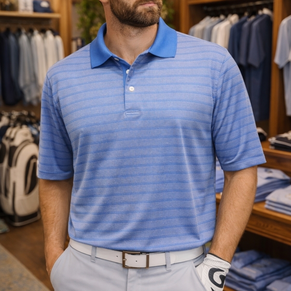 Walter Hagen Light Blue Striped Polo